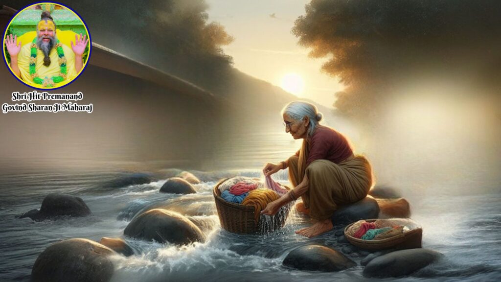 vitthal ji washing clothes for janabai disguised as an old lady